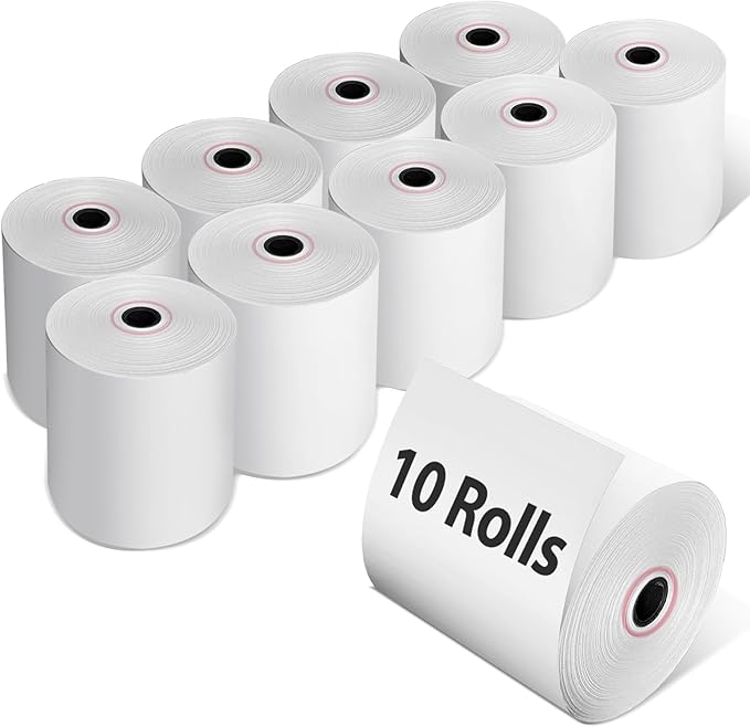 3 1/8 x 230 Thermal Receipt Paper Rolls, 10 Pack Thermal Paper Rolls Premium Quality Compatible with Cash Registers POS Systems and Credit Card Machine