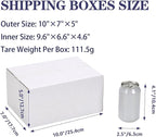 25 Pack Shipping Boxes 10x7x5 Inches, White Corrugated Cardboard Mailing Box for Packing, Mailing, Small Business