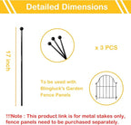 Decorative Garden Fence Stakes 3 Pack Without Fence Panels, Total 17in(H) No Dig Animal Barrier, Garden Border Edging Flower Outdoor Fences for Landscape Specialized Accessories