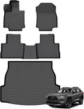 Hutisya-Floor Mats & Cargo Liner Set Fit for Toyota RAV4 2019-2025(Fit for Petrol Model) All Weather Protection Anti-Slip & Durable TPE Full Set Liners Automotive Accessories-Black