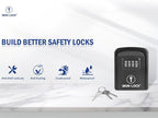 Iron Lock® Wall Mount Key Lock Box – Waterproof Heavy Duty Metal Lock Box for Keys with 4-Digit Combination & Resettable Code – Outdoor/Indoor Key Safe for Home, Office & Airbnb (Black, Small)