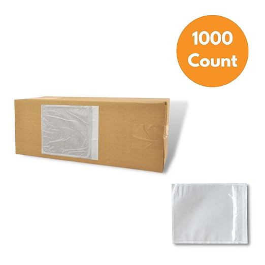 7"x 10" Clear Enclosed Packing Envelope Plain Face Usable Dim 6.5" x 9.5" Front- Clear, Back- White (1000 Pack)