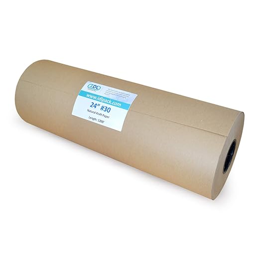 IDL Packaging Large Brown Kraft Paper Roll 24" x 1200 feet (14400 inches) Natural Kraft Wrapping Paper for Packing - Perfect Kraft Paper for Void Filling - Kraft Paper for Kids Art Projects