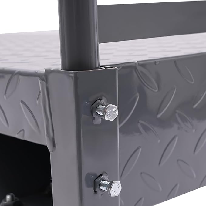 Gray Heavy Duty U-Boat Platform Truck Cart - 2000LBS Capacity 15.7x64.6in Steel Flatbed with 6 Casters, Foot Brake & Removable Handles for Warehouse/Storage Room
