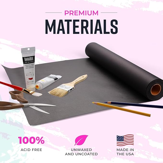 Bryco Goods Black Kraft Paper Roll - 36 Inch x 100 Feet - Made in USA - Ideal for Packing, Shipping, Arts & Crafts, Poster, Bulletin Board, Decorations, Bouquet, Gift Wrapping