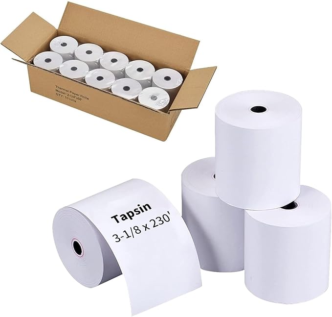 Thermal Receipt Paper Rolls, 3-1/8 x 230 inches, 40 Count, Compatible with 58mm POS Printers