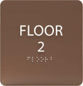 6" X6" Floor 2 Sign - ADA Compliant Tactile Graphics Grade 2 Braille Text Acrylic Wall Signs - Directional Assistance, Floor Number Safety Sign for Office, school Hospital, Apartment