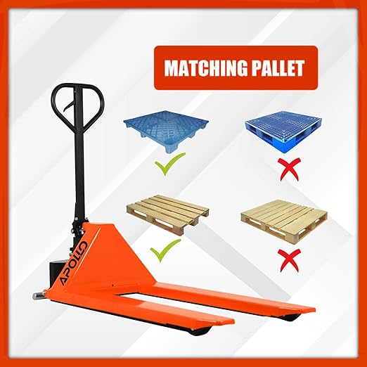 APOLLOLIFT Scissor Pallet Trucks, Manual Pallet Jack, 2200lbs Capacity Pallet Lift, 45" Lx21 W Fork, 31.5" Raised Height, Suitable for Open Bottom Pallets