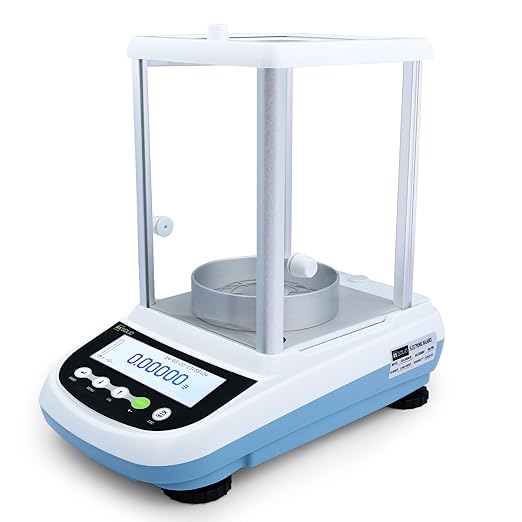 U.S. Solid Semi-Micro Lab Scale, 82 g x 0.01 mg / 220 g x 0.1 mg, Analytical Balance 10 Weighing Units, Automatic Internal Calibration, RS232 Interface, Multi-Language Support (EN, FR, DE, IT, ES, PT)