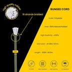 Bungee Cord Elastic Shock Cord 1/8" x 100' Bungee Rope for DIY, Tie Downs, Kayak and Outdoor - Army Green