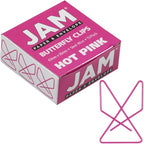 JAM PAPER Colorful Butterfly Clips - Pink Paper Clamps - 15/Pack