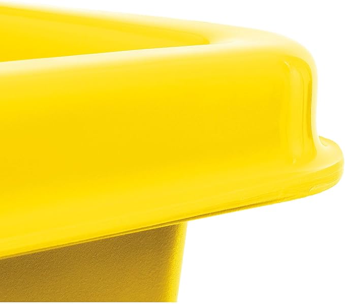 Global Industrial 6 Bushel Plastic Bulk Box Truck, Direct Mount Base, 500 lbs. Capacity, 3" Non-Maring Rubber Casters, Yellow, 33-2/5"L x 23" W x 24-1/2"H