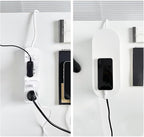 White Cable Management Box, Plastic Cable Box Organizer with Lid for Wire, Power Strip, Surge Protector, Extension Cords Hider Cover Under Home Office Desk and Floor (Large)