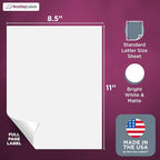 NextDayLabels - Full Page Labels 8.5 x 11 - White Shipping Labels - 8.5 x 11 Label Paper for Printer - Large Blank Matte Sticker Printer Paper - Laser/Inkjet Printer Labels (1 Per Sheet, 250 Labels)