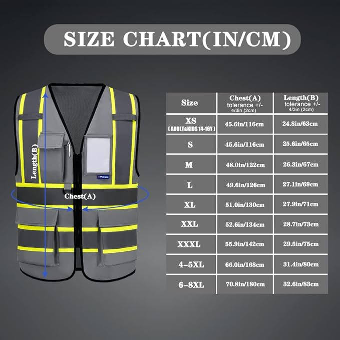 AYKRM Custom Logo Personalised Printed High Visibility Reflective 2 two tone work construction Safety Vest