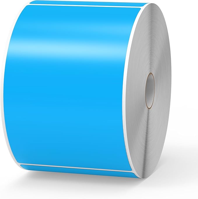 500 Pcs Large Moving Labels for Boxes 3 ×5 Inch Vinyl Self Adhesive Rectangle Stickers Color Coding Labels Waterproof Removable for Storage Bins Classroom Office Warehouse, Fluorescent Blue