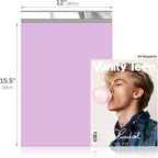 Fuxury Poly Mailers 12x15.5Inch 50 Pcs, Waterproof Shipping Bags for Clothing, Strong Adhesive Heavy Duty Shipping Mailing Envelopes, Self Seal Mailers Poly Bags for Business,Light Purple