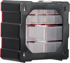 INTERTOOL Small Parts Organizer - 12 Removeable Bin Drawers - Tool Box for Storing Hardware and Garage Organization - For Screws, Bolts, Legos, Arts and Crafts - 10” x 10” x 6” - BX08-4024