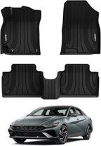 LASFIT Floor Mats for Hyundai Elantra 2026 2025 2024 2023 2022 2021 (Only Fit Gas & Automatic) & Elantra N 2022-2025 (Only Fit Automatic) Custom Fit TPE All Weather Floor Liners Car Mats, Black