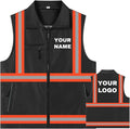 YOWESHOP Lightweight Zip-Up Safety Vest with Pockets for Outdoor Activities,Custom Logo Sleeveless Windbreaker