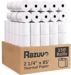 (150 Rolls) Thermal Receipt Paper 2 1/4 x 85 - BPA-Free Credit Card Machine Paper Rolls for POS Systems, Compatible with Square Terminal, Clover Flex and More