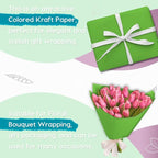 PerkHomy 17.8" x 1,440" (120') Medium Green Kraft Paper Roll for Craft Bulletin Board Paper Art Table Covering Crafting Gift Wrapping Bouquet Packing Parcel 80GSM (Medium Green, 17.8" x 120')