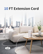 Power Strip Tower with Night Light, Surge Protector Tower with Multiple Outlets (12AC+3A+2C), 10 FT Extension Cord Charging Station for Home, Office, Dorm Essentials (White)