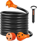 VEVOR 30 Amp RV Extension Cord, 25 ft, Heavy Duty STW 10/3 AWG RV Power Cord, NEMA TT-30R Female NEMA TT-30P Male Plug, for RVs, Generators, Campers, ETL Listed