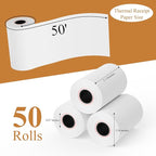 2 1/4"x50' Thermal Paper, FungLam Receipt Paper, POS Cash Register Papers, 2 1/4"x50' Thermal Paper for POS Cash Receipt Printers for Credit Card Terminal, Clover/Square/Verifone Printers, 50 Rolls.