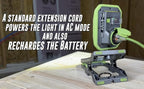 PowerSmith LED Clamp Work Light 3000 Lumen Clip On Rechargeable Light Powered with120V AC or Rechargeable Battery