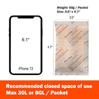 50g x 10 packs Fonday Rechargeable Silica Gel Desiccant Packets Food Grade Fast Reactivate Desiccant Bags Moisture Indicating Orange to Green