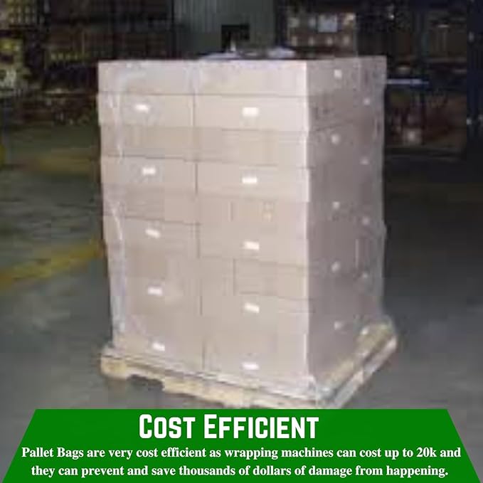 Farm Plastic Supply - Pallet Cover Bags 50 Pack - 3 Mil Clear (55" x 53" x 75") - Heavy Duty Construction Grade Strength Pallet Bags, Polyethylene Pallet Bags, Outdoor Protection, and Pallet Storage