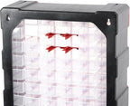INTERTOOL Small Parts Organizer for Hardware & Screws | 60 Removable Bins with Dividers | Wall Mount or Desktop Craft & Lego Storage Cabinet | 19” x 15” x 7” BX08-4016