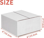 25 Pack Small Shipping Boxes 6x6x3 Inches, White Corrugated Cardboard Box for Shipping, Packing, Business, DIY