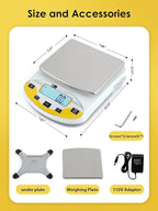 CGOLDENWALL Precision Lab Scale 5000gX0.01g Analytical Electronic Balance Digital Laboratory Scale Precision Jewelry Scales Kitchen Weighing Electronic Scales 0.01g Calibrated 110V (5000g, 0.01g)
