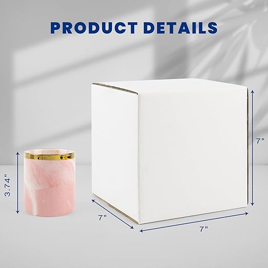 Golden State Art, 7x7x7 White Shipping Boxes, 28 Pack, Square 7" Mailing Box for Small Business, Cube Gift Hat Packaging Box