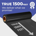 Rosmonde Black Plastic Wrap, 128 Rolls Bulk Pack, 80 Gauge Thick Shrink Wrap, True 18" x 1500 ft Industrial Strength, 9.4 lbs/Roll, Bulk Pallet Stretch Wrap for Warehouse, Moving and Secured Packaging