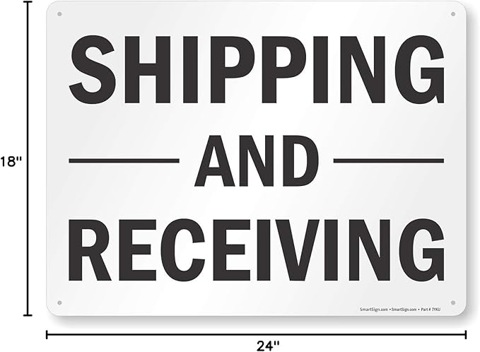 "Shipping And Receiving" Sign By SmartSign | 18" x 24" Aluminum