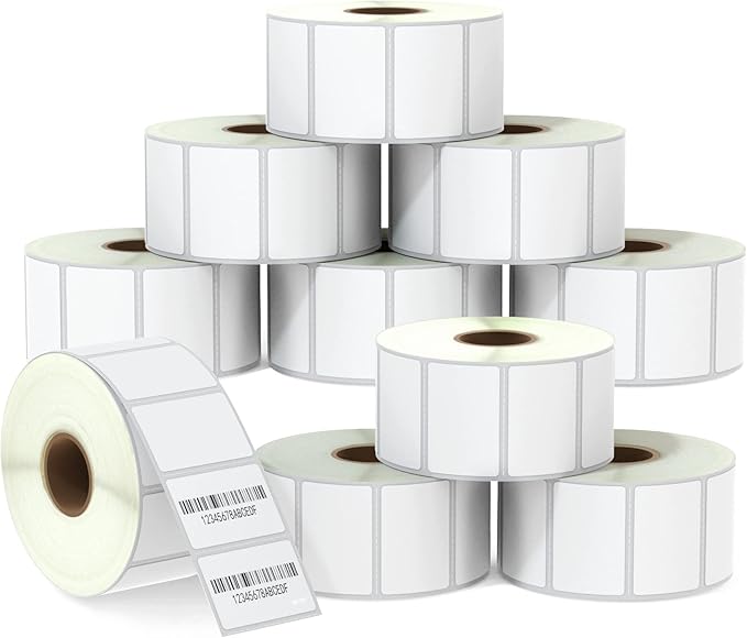 BETCKEY - 1.5" x 1" (38 mm x 25 mm) All Purpose & Address Labels Compatible with Zebra & Rollo Label Printer,Premium Adhesive & Perforated [10 Rolls, 13000 Labels]
