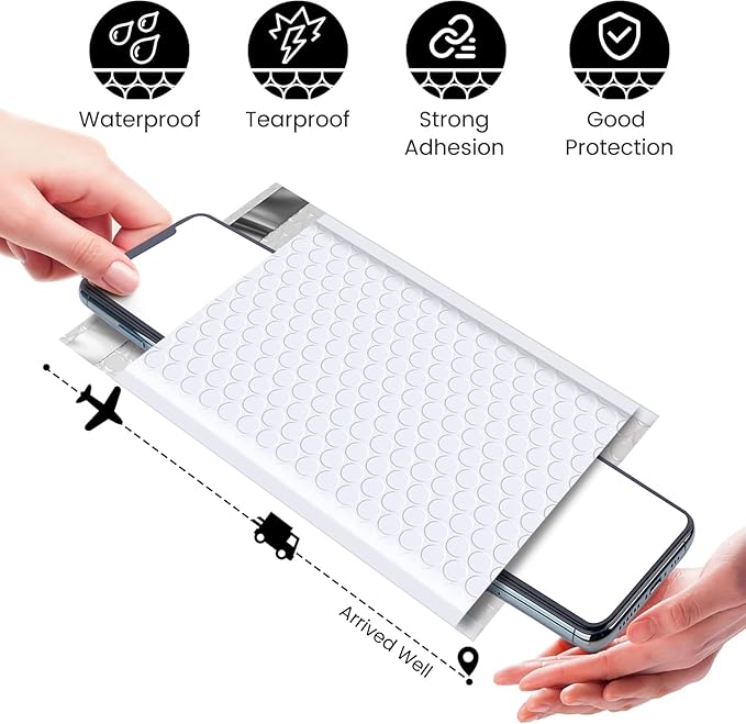 Fuxury Bubble Mailers 4x8" White Padded Envelopes 1000Pack Strong Adhesion Thick Padded Mailers for Small Business Mailing Small Items,Jewelry,Makeup