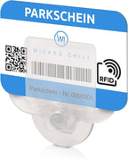 2X Parking Permit, Ticket and Note Holder for Car Windscreen, Clips with Removable Suction Cup, Avoid Parking fine, Set of 2 (Made in Germany) Transparent