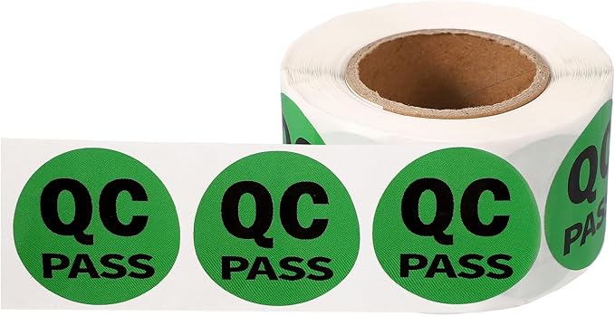 PATIKIL 360 Pcs 1 Roll QC Pass Labels, 1.5 Inch Circle Inventory Control Adhesive Round Labels Food Service Quality Control Stickers for Warehouse Management Inspection, Green