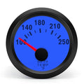 2" Universal Water Temp Gauge, 100-250℉ Blue LED Backlit DC 12V Thermometer Kit for Car/Boat/Truck/Motorcycle