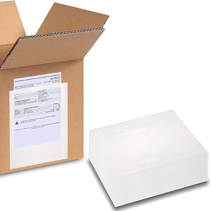 PSBM 2,000 PCS 5.12 x 8 Inch Clear Self-Adhesive Packing List Envelopes, Plastic Shipping/Mailing Pouch Enclosed Bags for Packing Slips Invoice Label