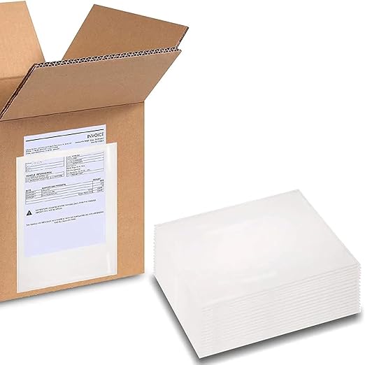 7"x 10" Clear Enclosed Packing Envelope Plain Face Usable Dim 6.5" x 9.5" Front- Clear, Back- White (1000 Pack)