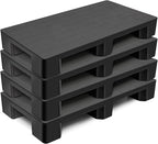 1 Pcs Plastic Pallet for Basement Storage Easy Stack Lightweight Floor Pallet Display Flooring Room Supermarket Christmas, Support up to 2000 Lbs (40'' L X 20'' W X 5.5'' H,Black)