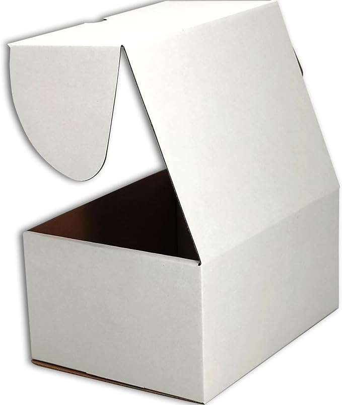 8x6x4 inches Small Shipping Boxes Set of 25 - White Mailer Corrugated Cardboard Boxes for Shipping Packaging Mailing Products