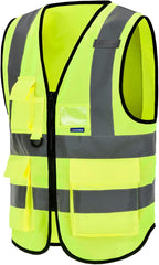 A-SAFETY hi viz reflective safety vest for men, Yellow