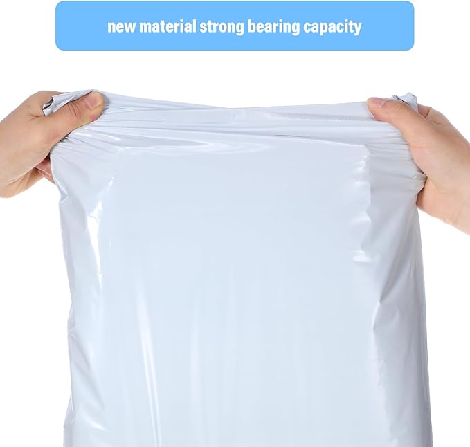 Outus 120 Pcs Poly Mailer Envelope 4 Sizes Shipping Bags Self Adhesive Clasp Envelope Self Adhesive Tear Proof Mailing Covers(13 x 17 In, 15 x 20 In, 16 x 22 In, 18 x 24 in,White)