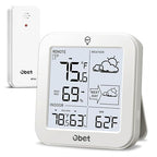 Indoor Outdoor Thermometer Wireless Weather Station, Battery Powered Inside Outside Thermometers Hygrometer Monitor with Backlight, Max/Min Record, Dew Point, Heat Index, Pressure (500 Feet)